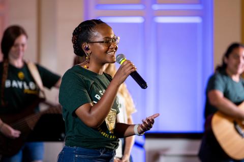 Sylvia leads at worship lab